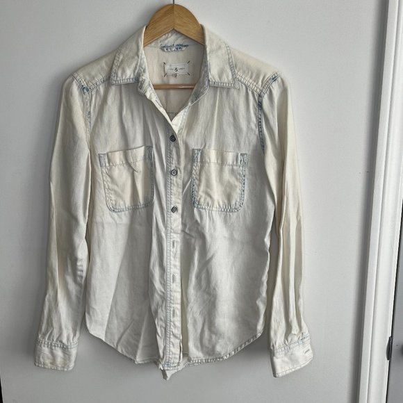 Lou & Grey Denim-Like Button-Up - Picture 2 of 6